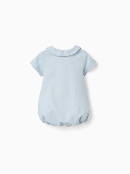 Pagliaccetto a manica corta in cotone e lino - Kiabi