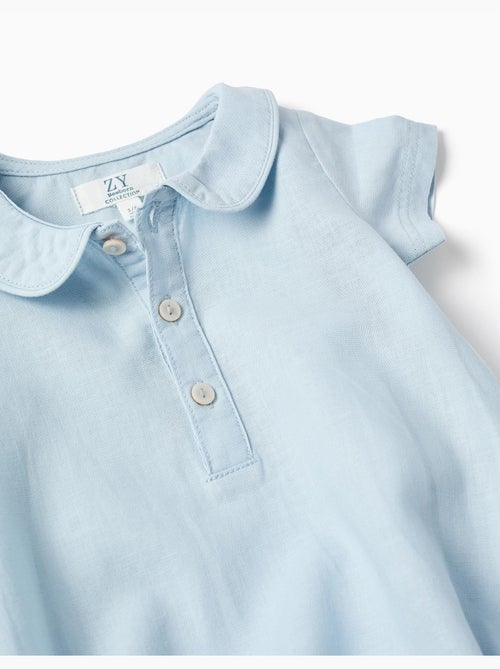 Pagliaccetto a manica corta in cotone e lino - Kiabi