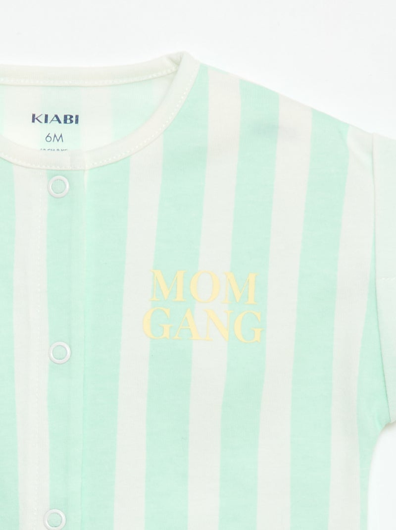 Pagliaccetto a maniche corte con fantasia Verde - Kiabi