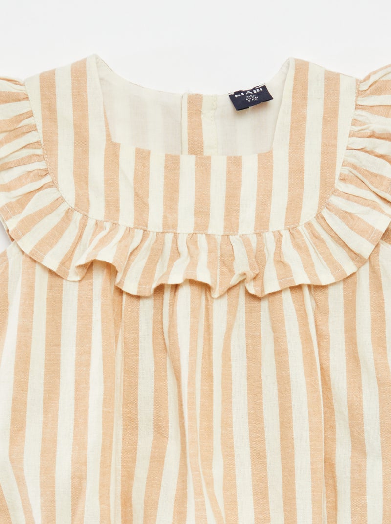 Vestiti estivi per neonate a maniche corte con lettere e girasoli, pagliaccetto con fiori e volant, con fascia e fascia, set carino per adolescenti (bianco, 6 mesi