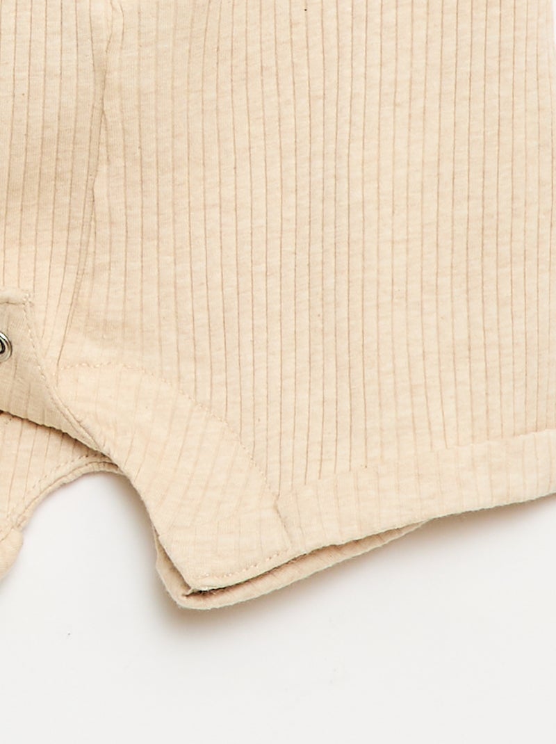 Pagliaccetto corto in maglia a costine Beige - Kiabi