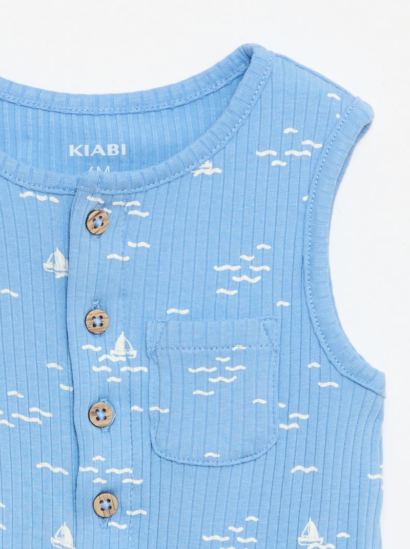 Pagliaccetto corto in maglia a costine Blu - Kiabi
