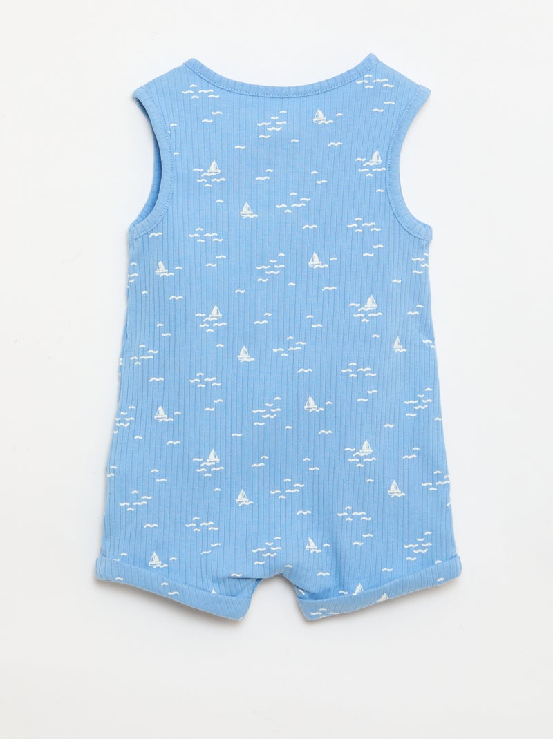 Pagliaccetto corto in maglia a costine Blu - Kiabi
