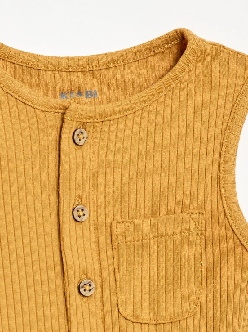 Pagliaccetto corto in maglia a costine Giallo senape - Kiabi