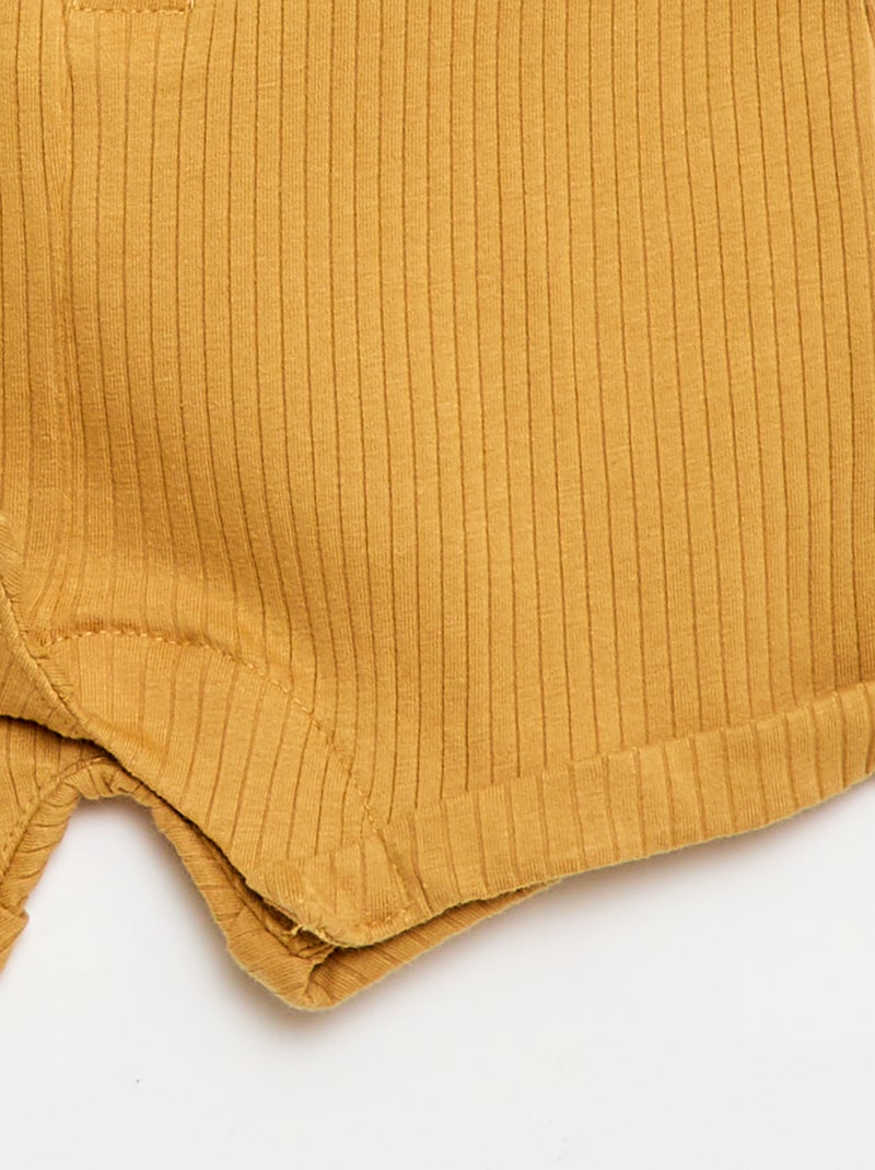 Pagliaccetto corto in maglia a costine Giallo senape - Kiabi