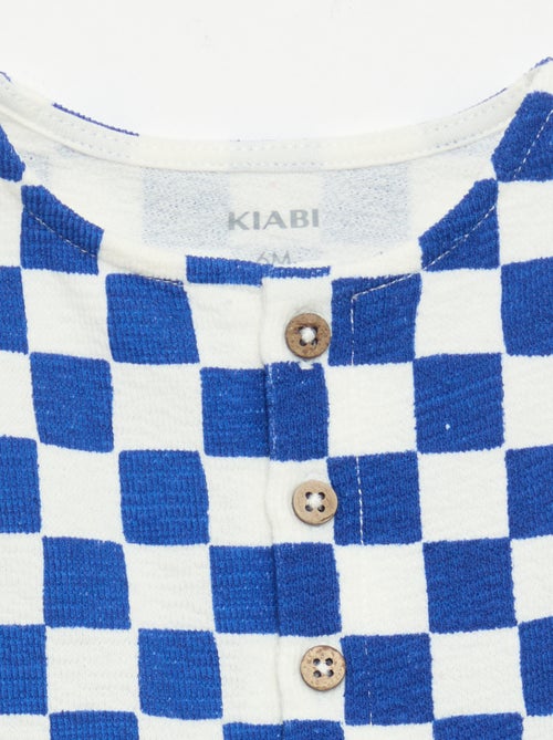 Pagliaccetto in baby Terry a quadretti - Kiabi