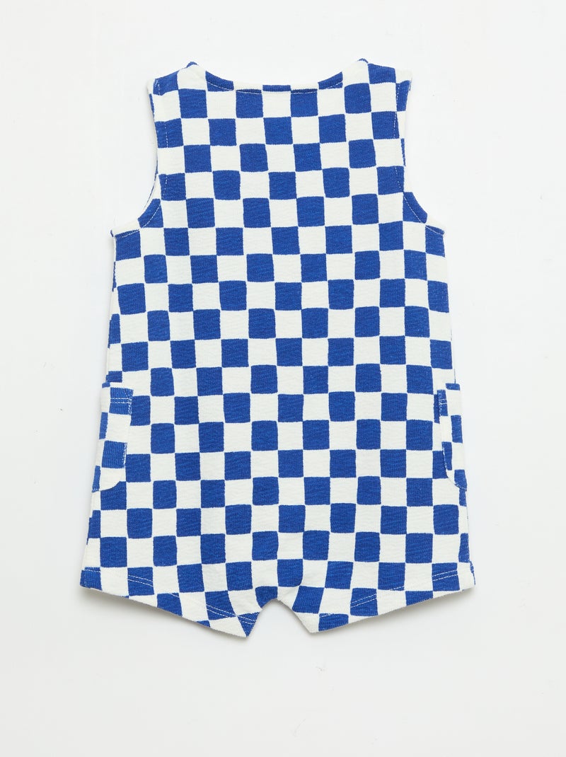 Pagliaccetto in baby Terry a quadretti Blu - Kiabi
