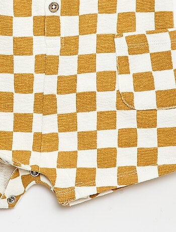 Pagliaccetto in baby Terry a quadretti