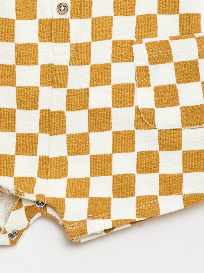 Pagliaccetto in baby Terry a quadretti Giallo - Kiabi
