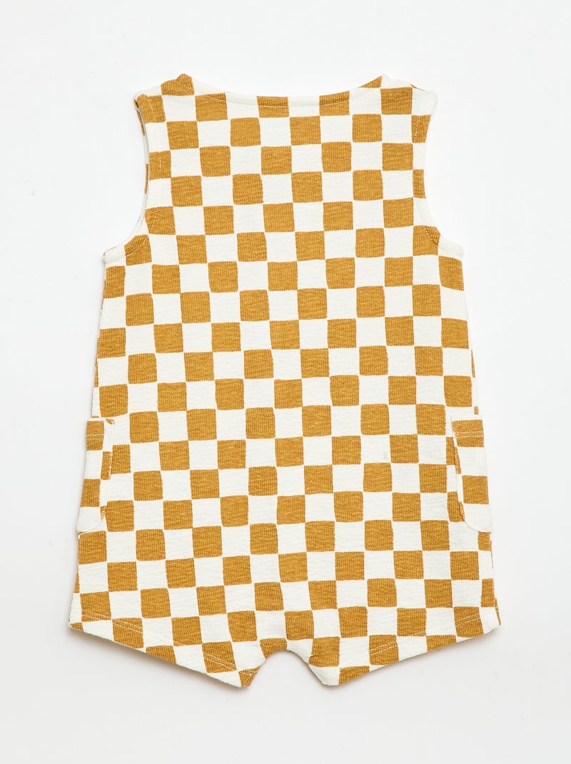 Pagliaccetto in baby Terry a quadretti Giallo - Kiabi