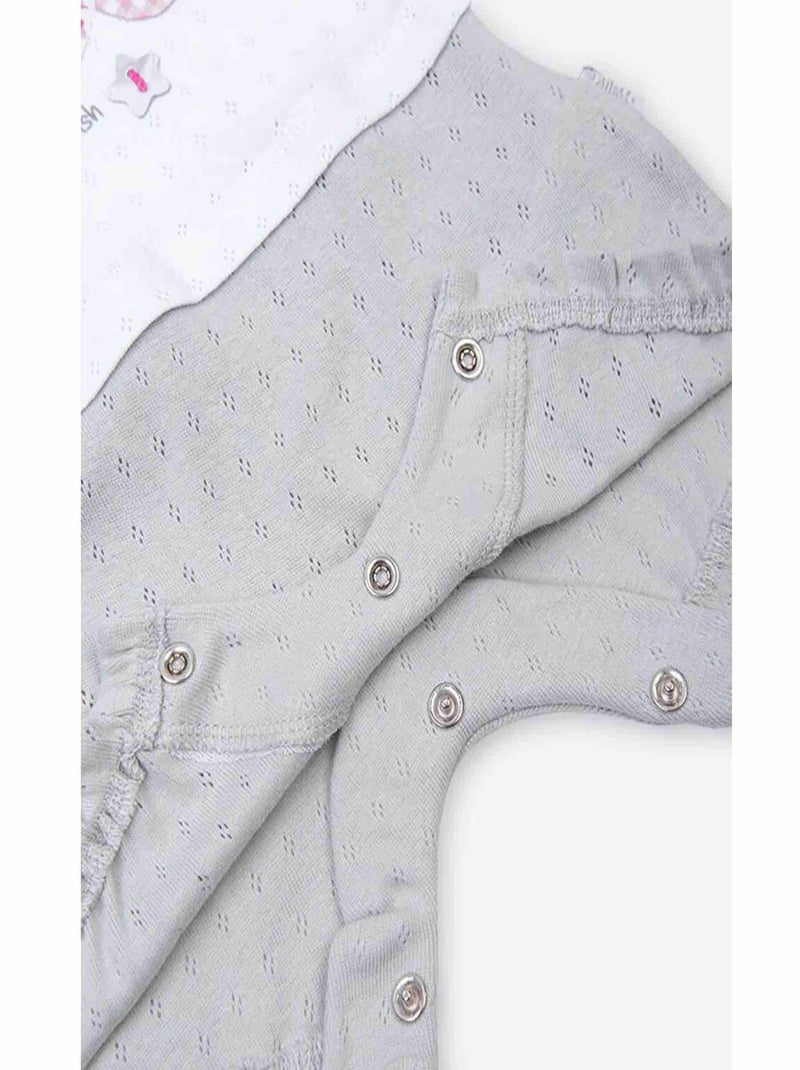 Pagliaccetto in cotone biologico jacquard | kitikate | kitikate Bianco Grigio - Kiabi