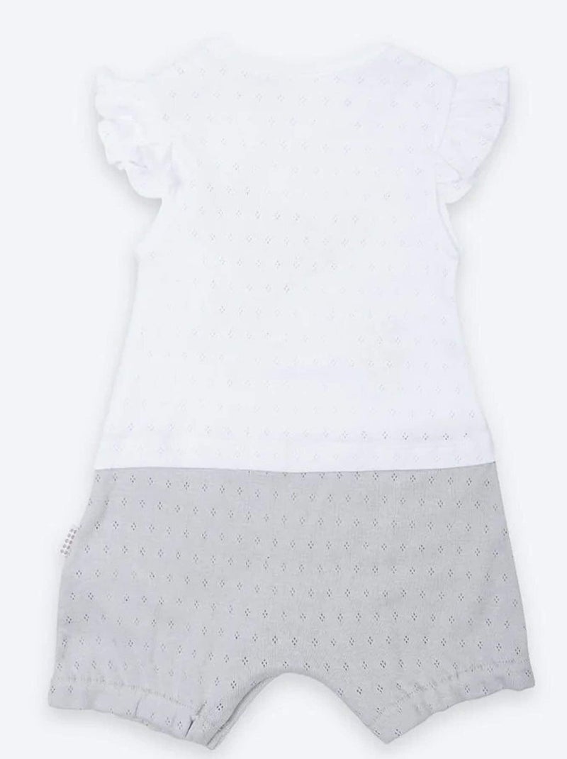 Pagliaccetto in cotone biologico jacquard | kitikate | kitikate Bianco Grigio - Kiabi