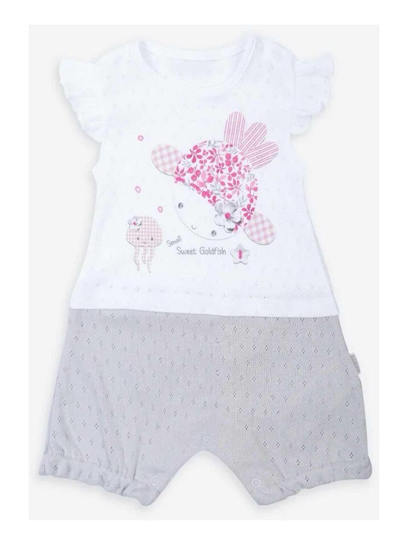 Pagliaccetto in cotone biologico jacquard | kitikate | kitikate Bianco Grigio - Kiabi