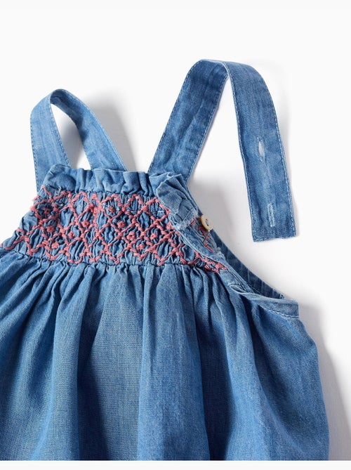 Pagliaccetto in denim con ricamo e volant - Kiabi