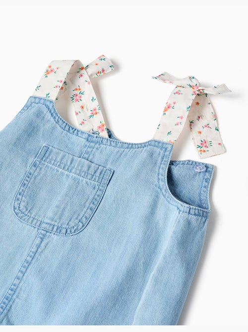 Pagliaccetto in denim con spalline floreali - Kiabi Pagliaccetto in denim con spalline floreali - Kiabi