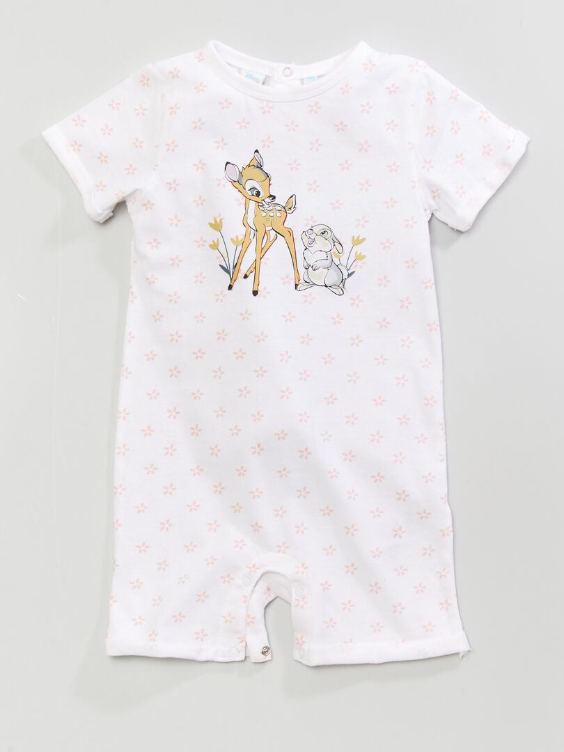 Pagliaccetto in jersey 'Bambi' bianco/rosa - Kiabi