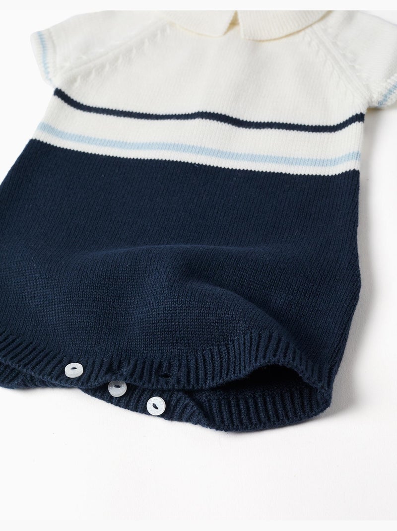 Pagliaccetto in maglia di cotone a righe Bianco - Kiabi
