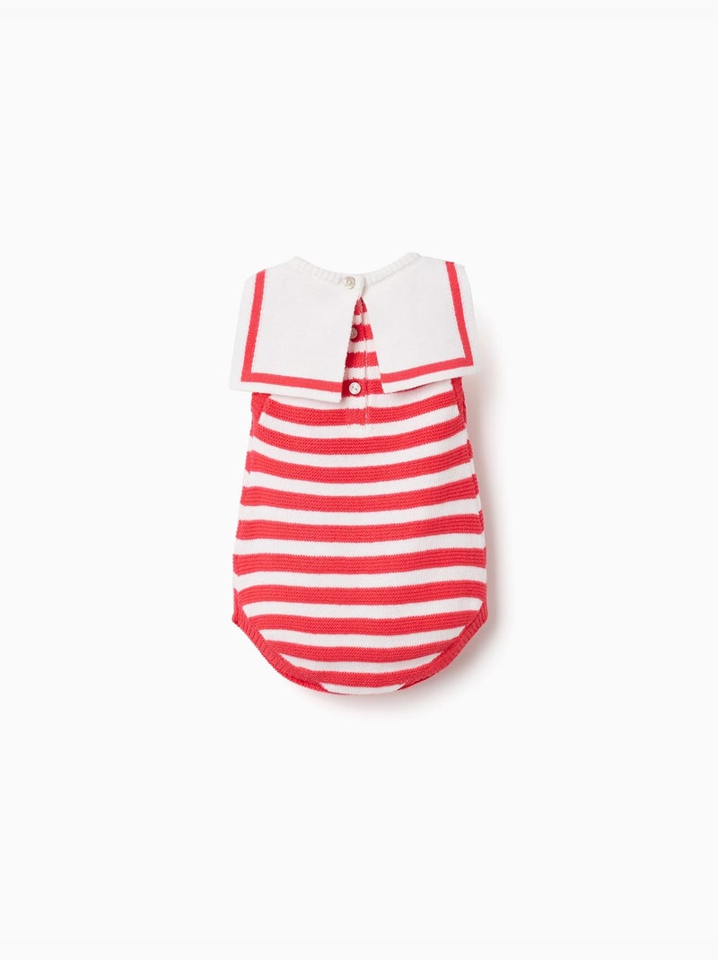 Pagliaccetto in maglia di cotone a righe Rosso - Kiabi