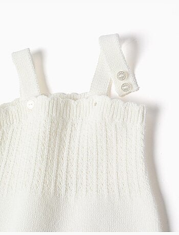 Pagliaccetto in maglia di cotone con dettaglio a traforo