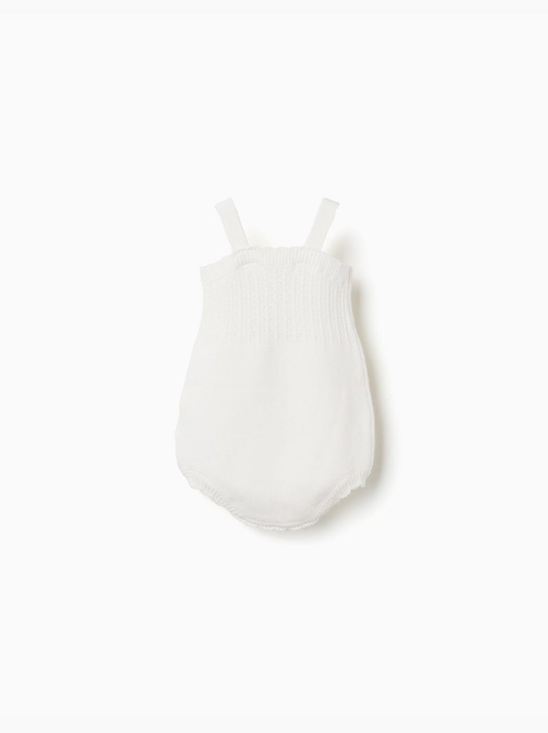 Pagliaccetto in maglia di cotone con dettaglio a traforo Bianco - Kiabi