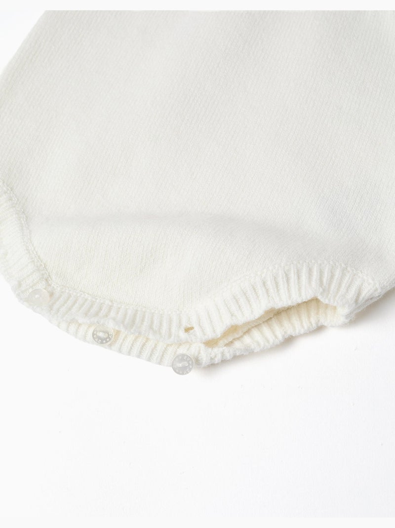 Pagliaccetto in maglia di cotone con dettaglio a traforo Bianco - Kiabi