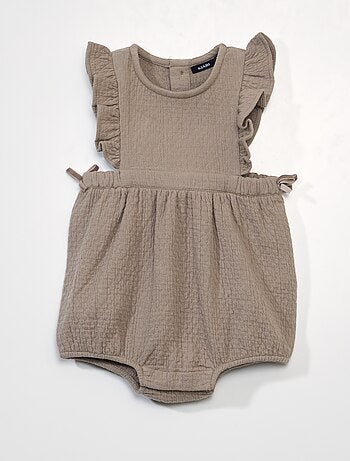 Pagliaccetto in maglia fantasia con volant - Kiabi