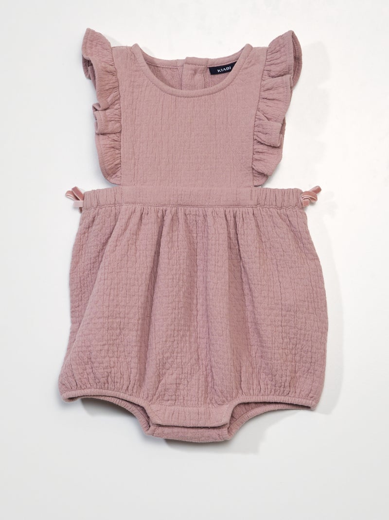 Pagliaccetto in maglia fantasia con volant Rosa - Kiabi