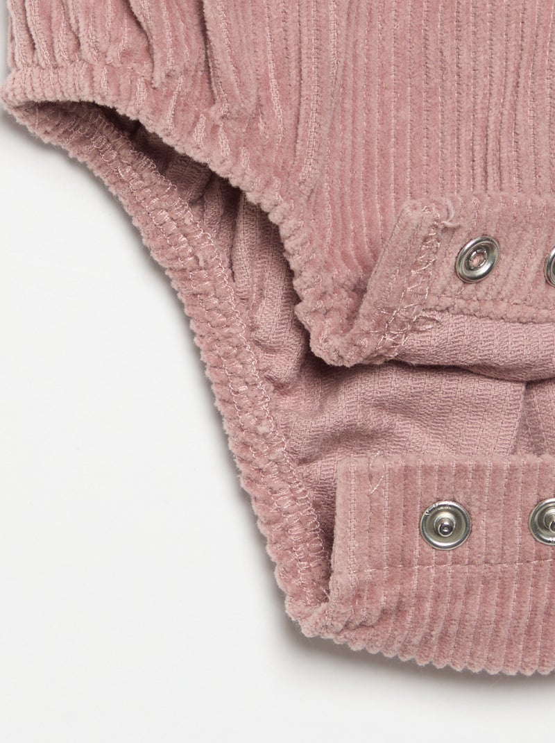 Pagliaccetto in velluto a costine Rosa - Kiabi