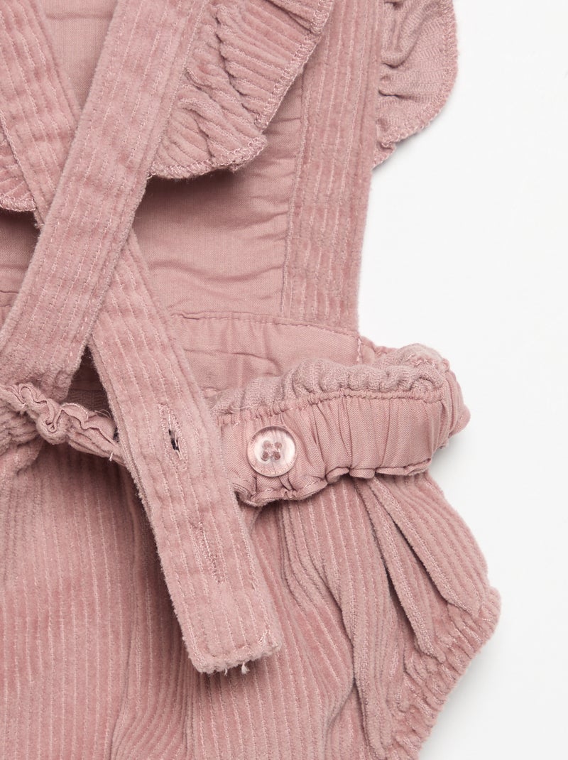 Pagliaccetto in velluto a costine Rosa - Kiabi
