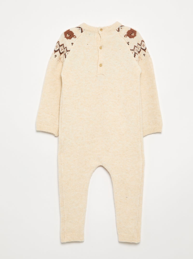 Pagliaccetto lungo in maglia jacquard Beige - Kiabi