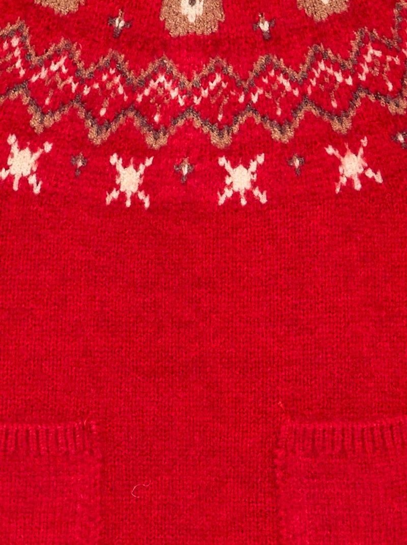 Pagliaccetto lungo in maglia jacquard Rosso - Kiabi