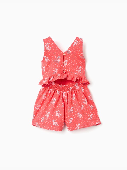 Pagliaccetto senza maniche con stampa e volant - Kiabi