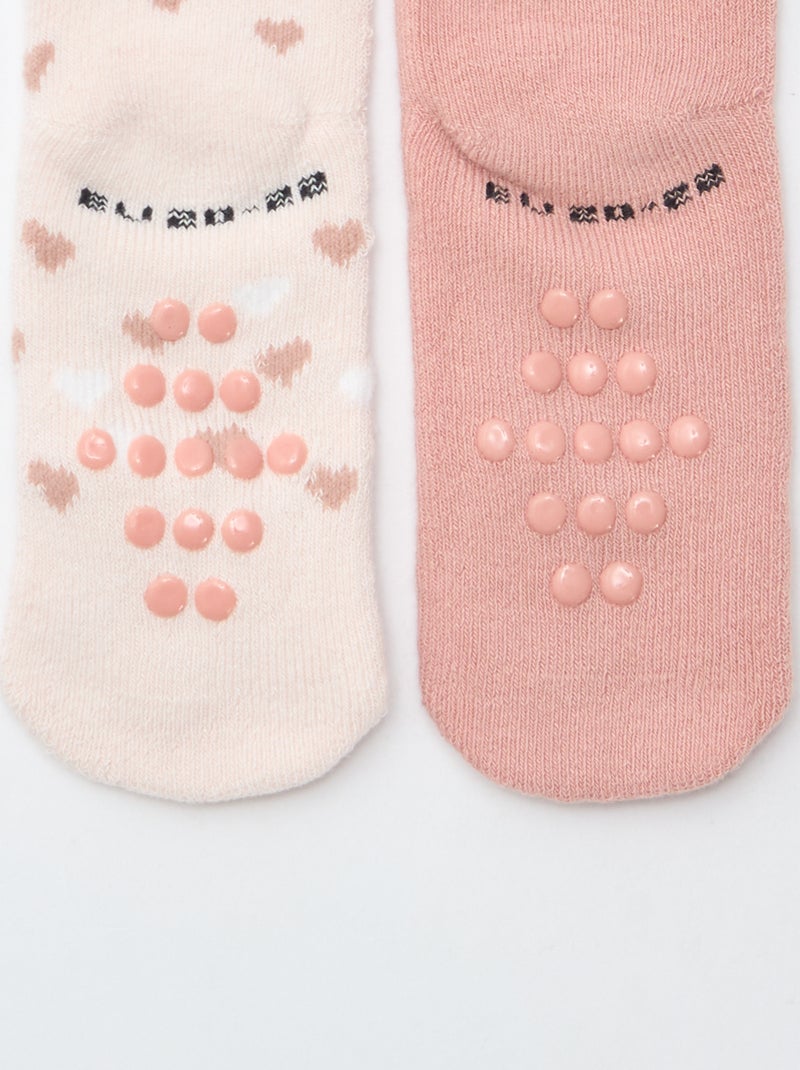 Paio di calzini fantasia antiscivolo Rosa - Kiabi