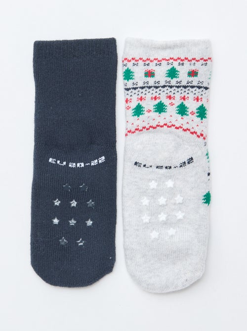 Paio di calzini fantasia antiscivolo - Kiabi
