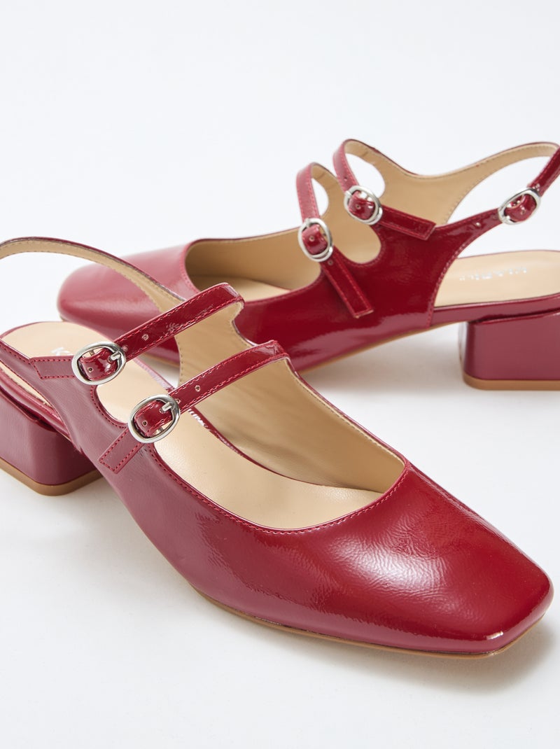 Paio di décolleté verniciate lucide tinta unita Rosso - Kiabi