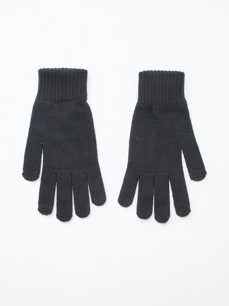 Paio di guanti in maglia leggera Nero - Kiabi