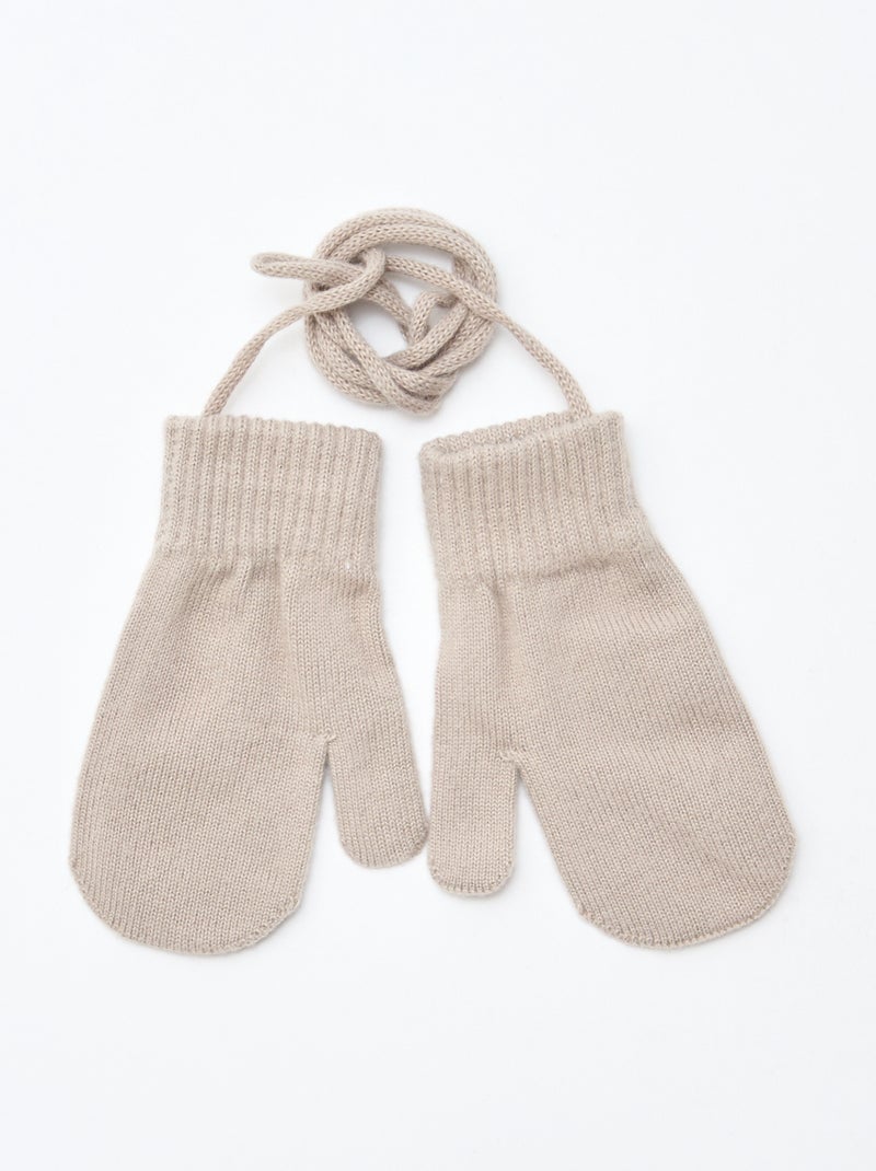 Paio di muffole in maglia Beige - Kiabi