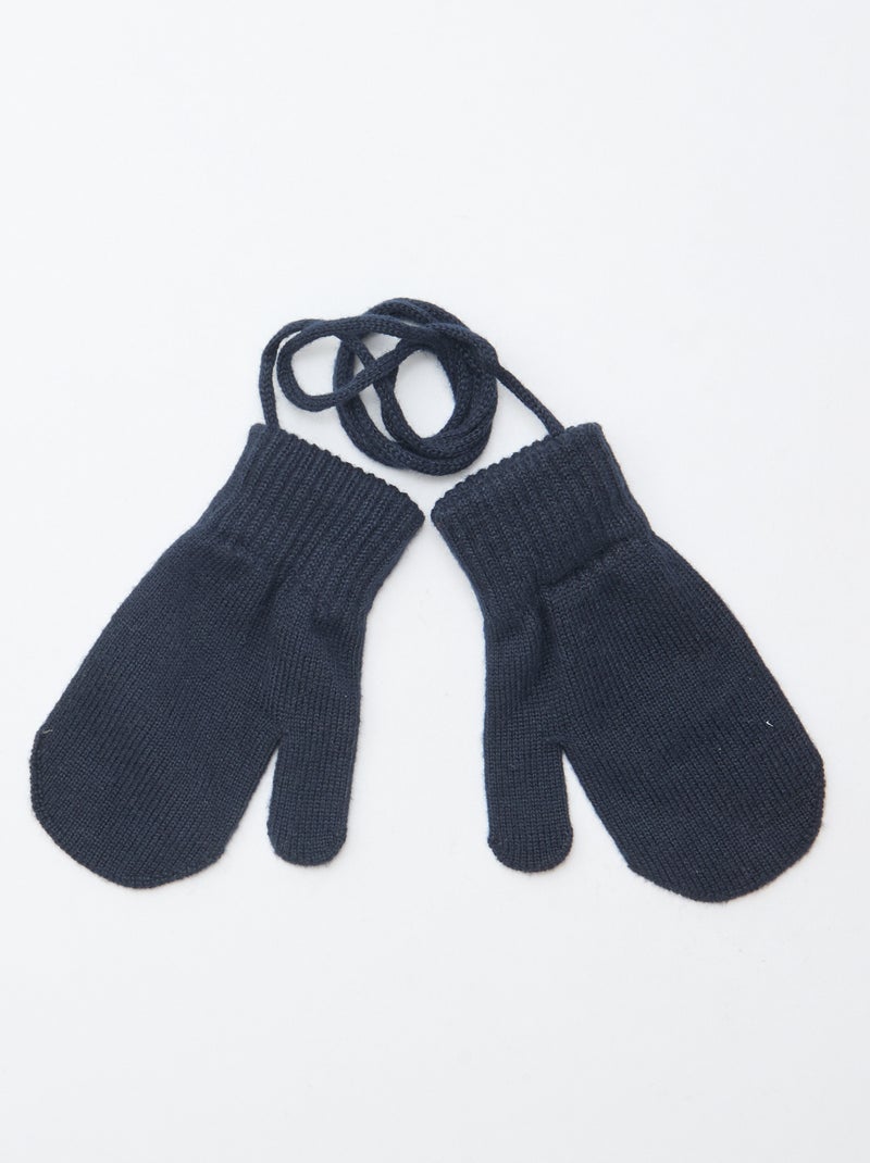 Paio di muffole in maglia Blu - Kiabi