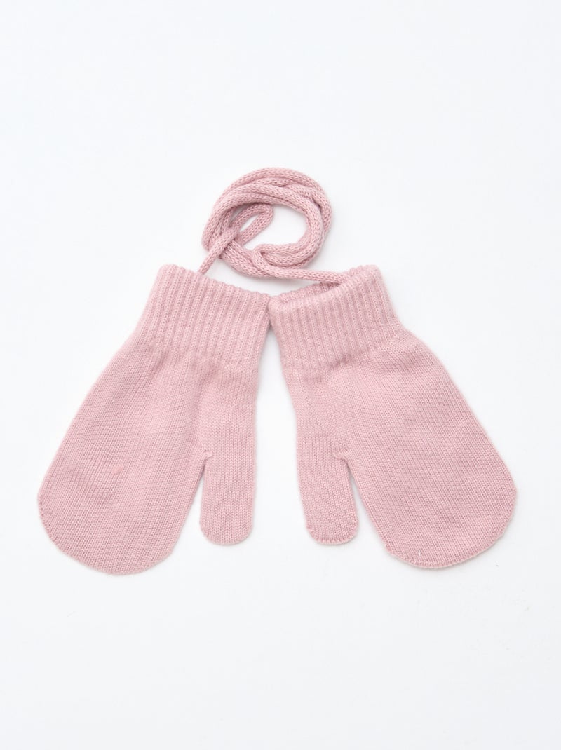 Paio di muffole tinta unita Rosa - Kiabi