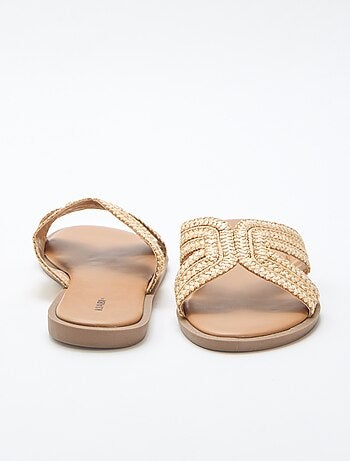 Paio di mules con fasce in paglia