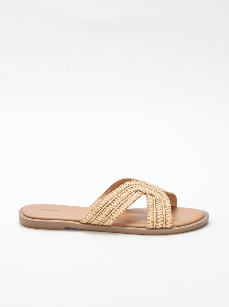 Paio di mules con fasce in paglia Beige - Kiabi