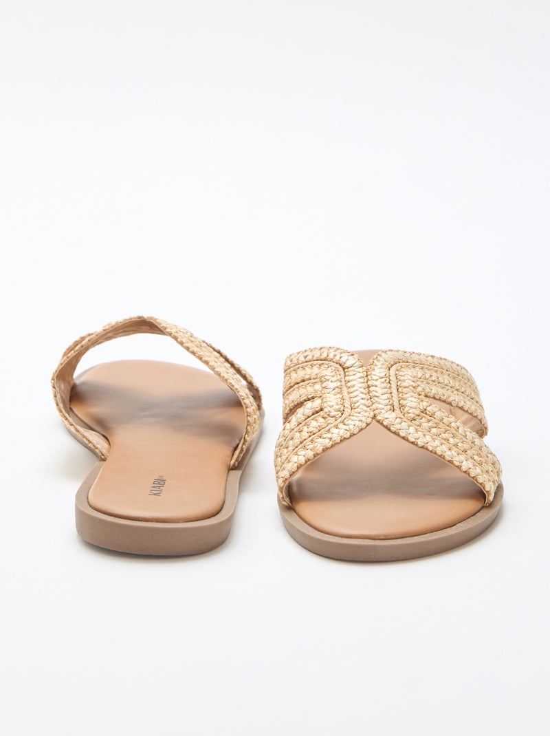 Paio di mules con fasce in paglia Beige - Kiabi