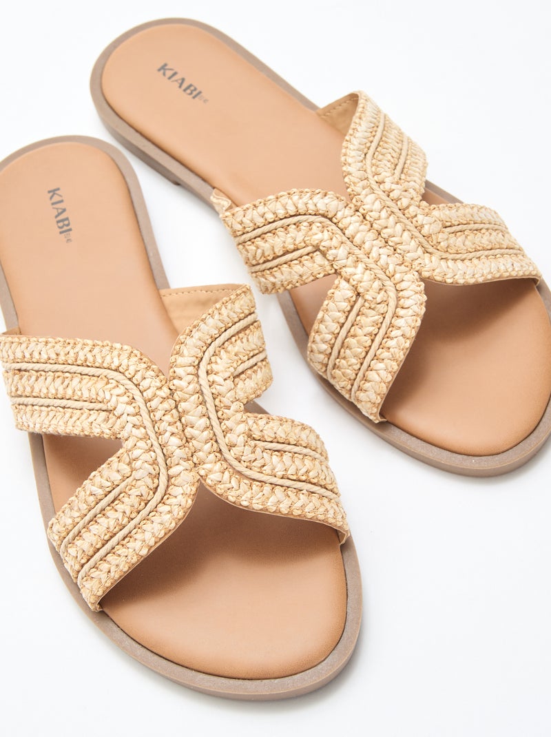 Paio di mules con fasce in paglia Beige - Kiabi