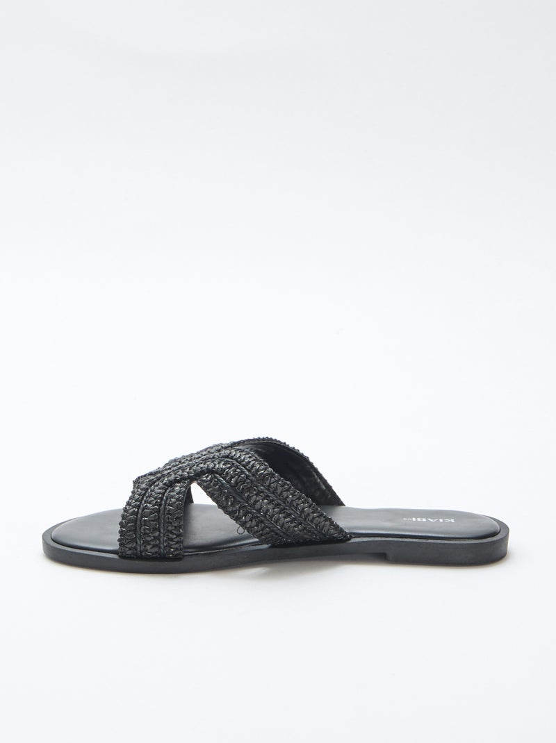 Paio di mules con fasce in paglia Nero - Kiabi