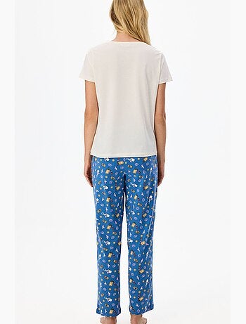 Pajamas only pigiama con pantaloni stampati e maniche corte penti