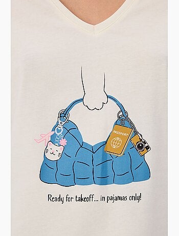 Pajamas only pigiama con pantaloni stampati e maniche corte penti