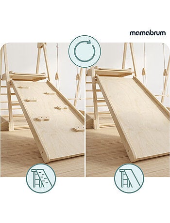 Palestra da interno in legno 3 in 1 mamabrum per bambini dai 3 anni