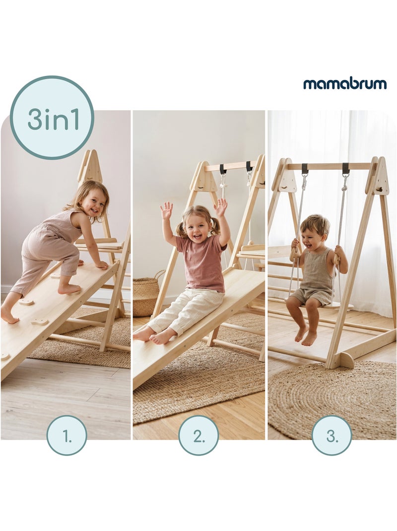 Palestra da interno in legno 3 in 1 mamabrum per bambini dai 3 anni Beige - Kiabi