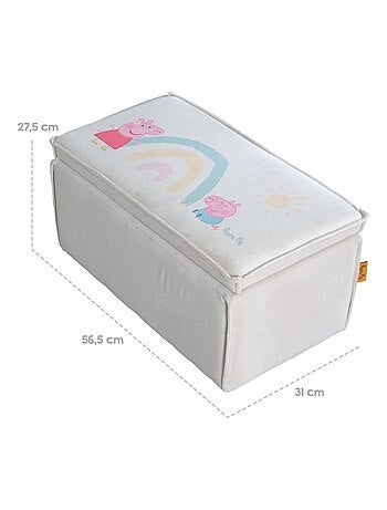 Panchina‑baule giochi in legno e velluto "Roba Peppa Pig