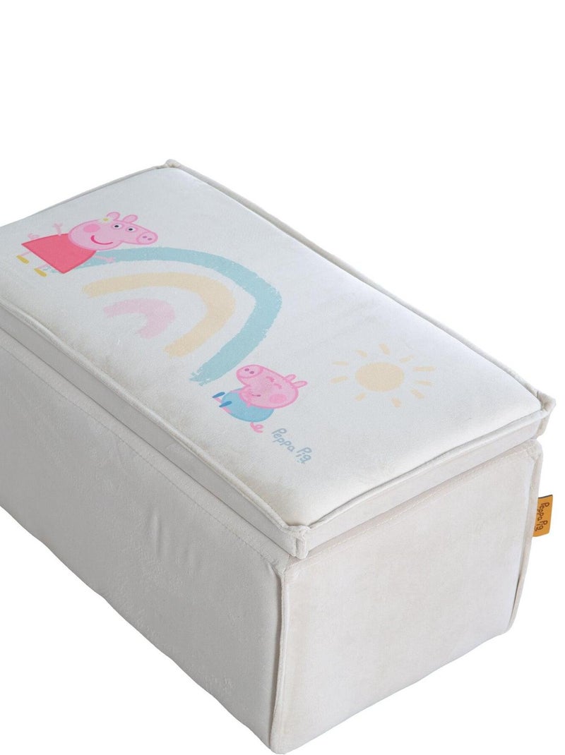 Panchina‑baule giochi in legno e velluto "Roba Peppa Pig" Beige - Kiabi